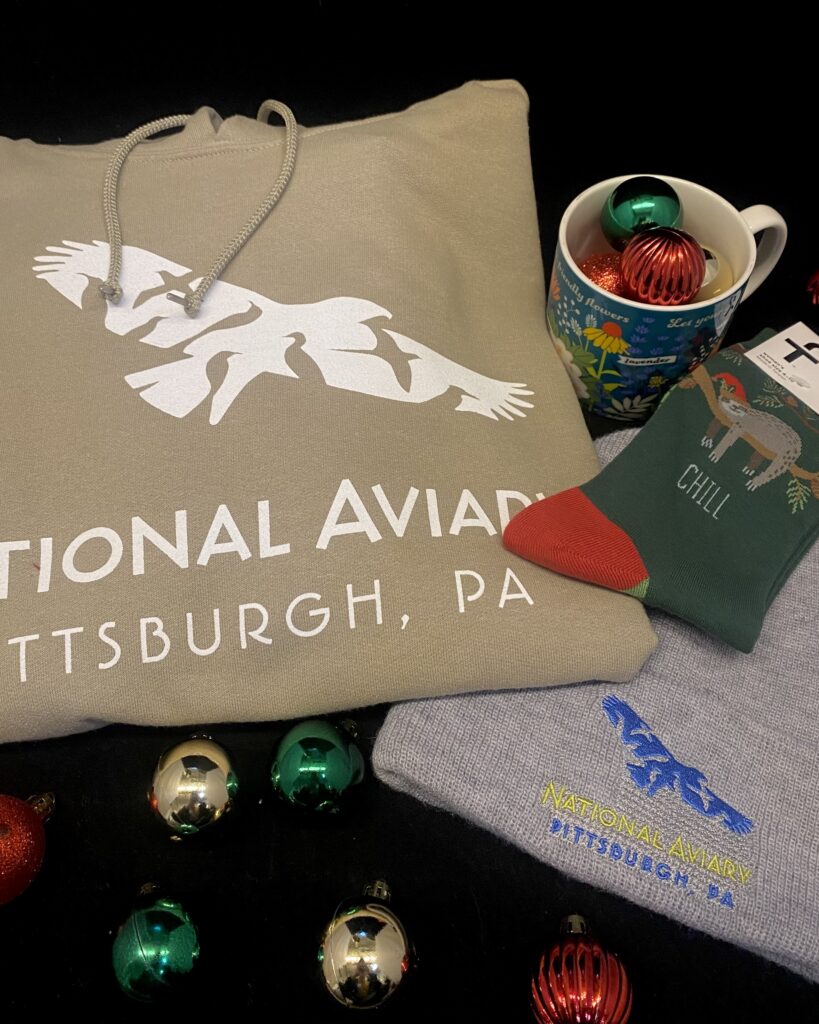 A selection of cozy comfort gifts from the National Aviary's Gift Shop