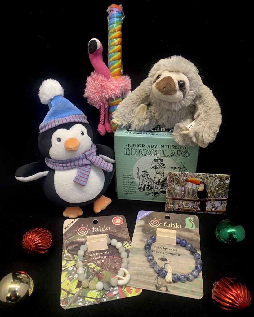 A selection of Stocking Stuffer gifts from the National Aviary's Gift Shop